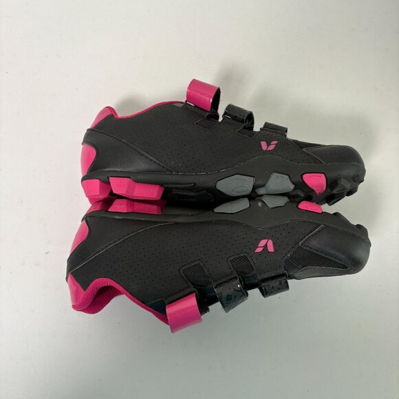 Liv Fera Cycling Shoes Womens Size 39 US 8.5 Black Pink Spin Off Road Clips - Picture 6 of 13